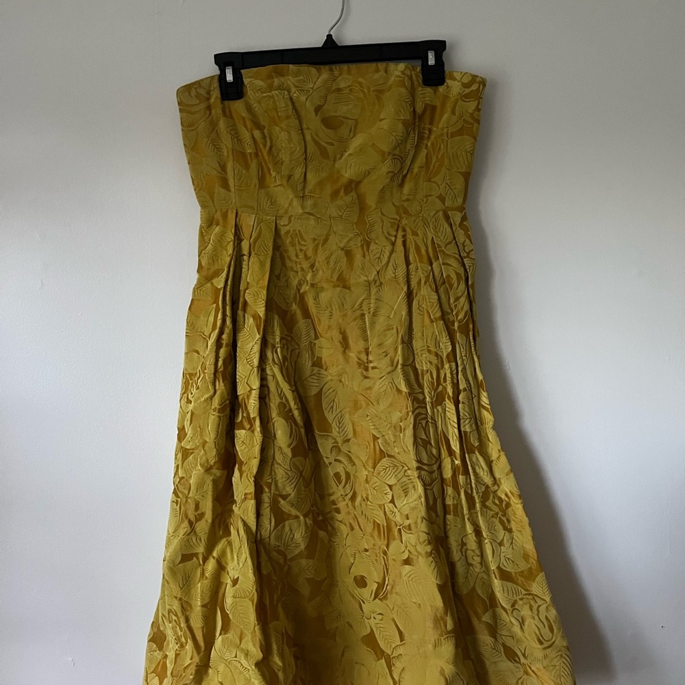 Maeve Strapless Dress in Golden Yellow